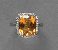 Citrine And Diamond Ring